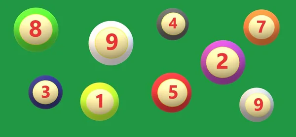 Numery Loteria Bilard Bilard Snooker — Zdjęcie stockowe