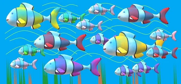 Colours Fishes Aquatic Sea Water — Stock Photo, Image
