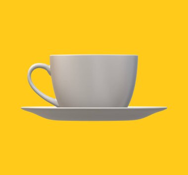 Bir fincan kahve ve çay tabağı.