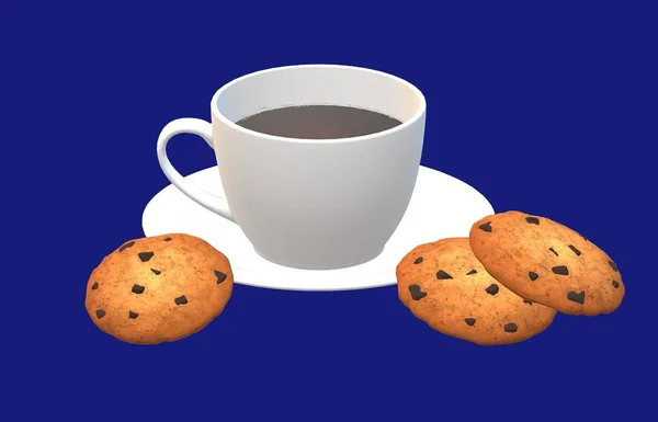 Taza Café Galletas — Foto de Stock