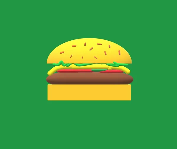Hamburger Burger Jídlo Sendvič Chléb Sýr Hovězí Houska Rychlé Cheeseburger — Stock fotografie