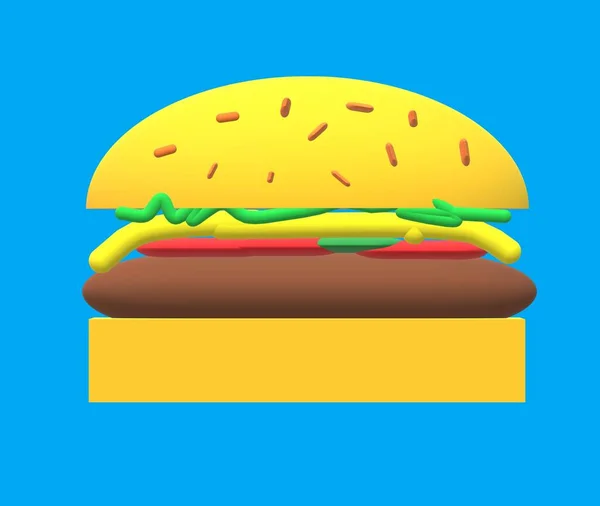 Hamburger Burger Food Sandwich Bread Cheese Beef Bun Fast Cheeseburger — Stock Photo, Image