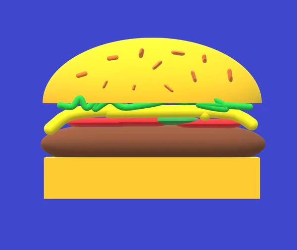 Hamburger Fast Food Manzo Panino Fast Cheeseburger — Foto Stock