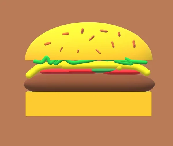 Hamburger Fast Food Beef Bun Fast Cheeseburger — Stock Photo, Image