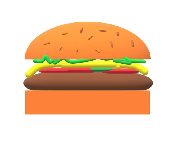 汉堡包速食牛肉面包速食芝士汉堡 — 图库照片