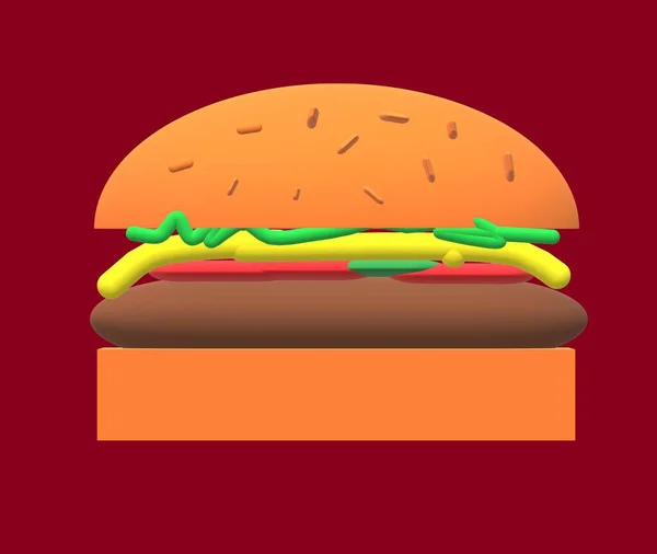Hamburger Fast Food Bułka Wołowa Szybki Cheeseburger — Zdjęcie stockowe