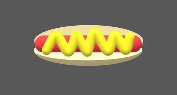Hotdog Sosis Saus Mustard — Stok Foto