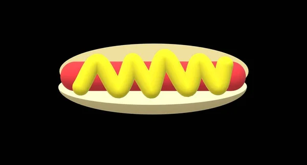 Hotdog Párek Hořčičná Omáčka — Stock fotografie