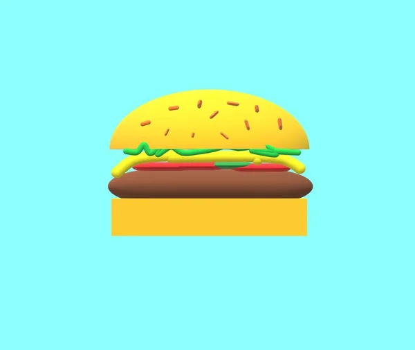 Hamburger Fast Food Manzo Panino Fast Cheeseburger — Foto Stock