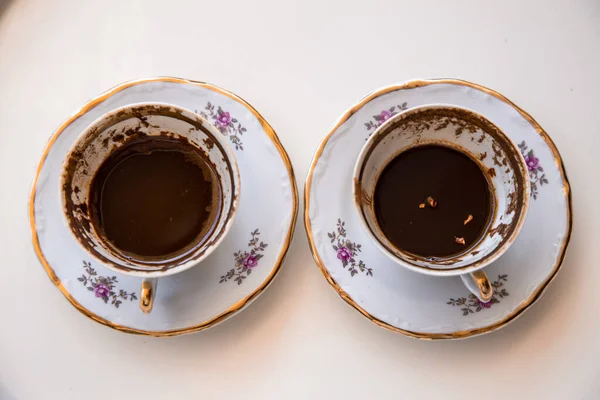 Чашка Турецкого Кофе Традиционно Используемая Гадания Традиционный Фарфоровый Тюркский Кофе — стоковое фото