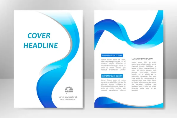 Blauwe vector template ontwerp voor zakelijke brochure, flyer, poster, boekje, presentatie, jaarverslag, magazine cover, team educatieve opleiding. A4 — Stockvector