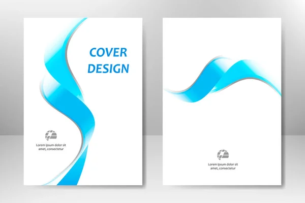 Blue vector template design for business brochure, flyer, poster, booklet, presentation, annual report, magazine cover, team educational training. A4 — Stock Vector