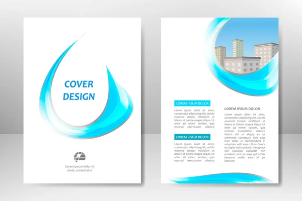 Blue vector template design for business brochure, flyer, poster, booklet, presentation, annual report, magazine cover, team educational training. A4 — Stock Vector
