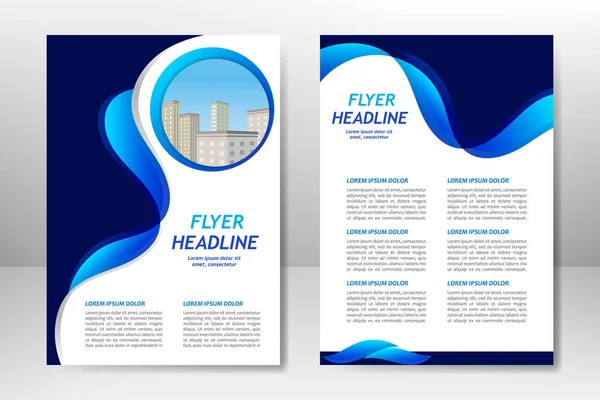 Blauwe vector template ontwerp voor zakelijke brochure, flyer, poster, boekje, presentatie, jaarverslag, magazine cover, team educatieve opleiding. A4 — Stockvector