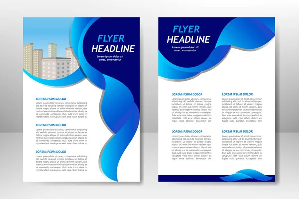Blauwe vector template ontwerp voor zakelijke brochure, flyer, poster, boekje, presentatie, jaarverslag, magazine cover, team educatieve opleiding. A4 — Stockvector