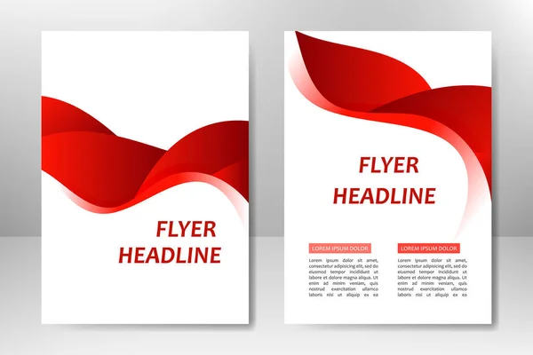 Rode Vector Template Ontwerp Voor Zakelijke Brochure Flyer Poster Boekje — Stockvector