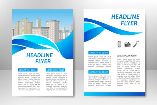 Blauwe Vector Template Ontwerp Voor Zakelijke Brochure Flyer Poster Boekje — Stockvector