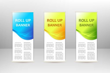 Dikey afişi, iş tasarım şablonunu, vektör illüstrasyonunu katla