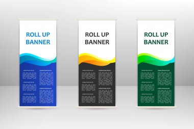 Dikey afişi, iş tasarım şablonunu, vektör illüstrasyonunu katla