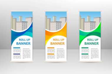 Dikey afişi, iş tasarım şablonunu, vektör illüstrasyonunu katla