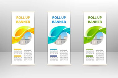 Dikey afişi, iş tasarım şablonunu, vektör illüstrasyonunu katla