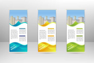 Dikey afişi, iş tasarım şablonunu, vektör illüstrasyonunu katla