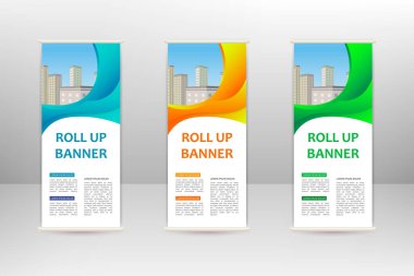 Dikey afişi, iş tasarım şablonunu, vektör illüstrasyonunu katla