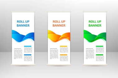 Dikey afişi, iş tasarım şablonunu, vektör illüstrasyonunu katla