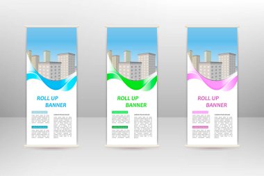 Dikey afişi, iş tasarım şablonunu, vektör illüstrasyonunu katla