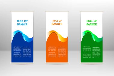 Dikey afişi, iş tasarım şablonunu, vektör illüstrasyonunu katla