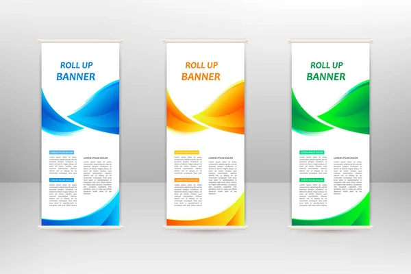 Roll Banner Vertical Modelo Design Negócios Ilustração Vetorial — Vetor de Stock