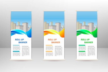 Dikey afişi, iş tasarım şablonunu, vektör illüstrasyonunu katla