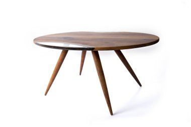 Kiraz ağacı ve epoksi reçineden yapılmış el yapımı kahve masası.