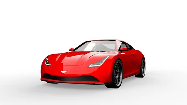 Röd sportbil isolerad på vit — Stockfoto