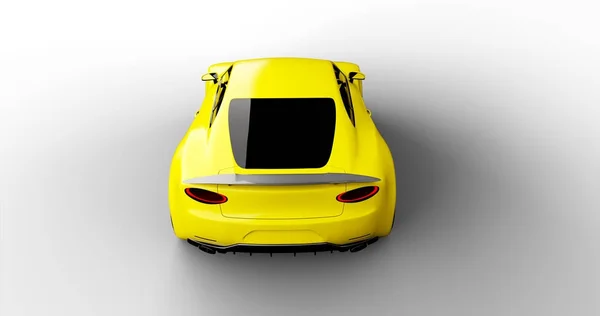 흰색 배경에 고립 된 노란색 스포츠 자동차 — 스톡 사진