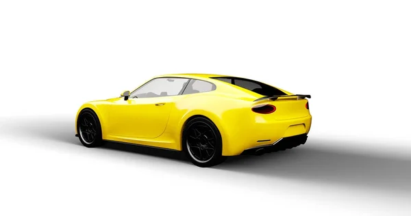 Gelber Sportwagen isoliert auf weißem Hintergrund — Stockfoto