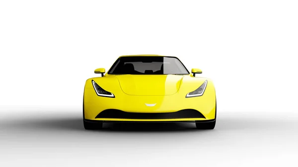 Желтый спортивный автомобиль изолирован на белом фоне — стоковое фото