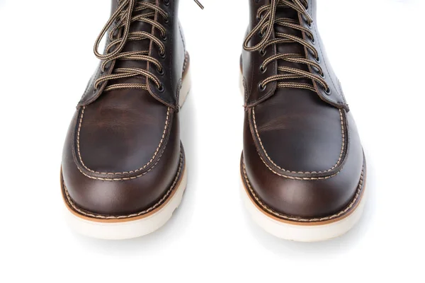 Homens botas de trabalho marrom — Fotografia de Stock