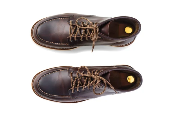Homens botas de trabalho marrom — Fotografia de Stock