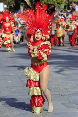 Yıllık karnaval S.C.Tenerife, İspanya, Şubat 2020