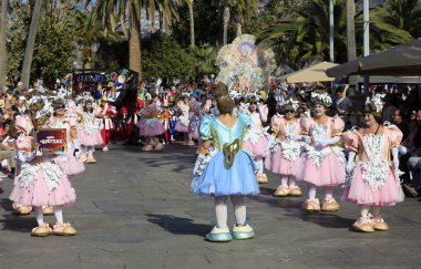 Yıllık karnaval S.C.Tenerife, İspanya, Şubat 2020