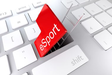 Kırmızı girin anahtar merdiven esport 3d çizim