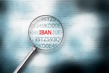 IBAN okuma 3d Illustrastion cam ekran büyütme