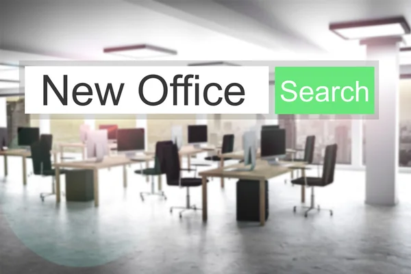 Búsqueda web nuevo botón de búsqueda verde oficina 3D Ilustración — Foto de Stock