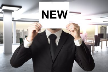 işadamı işareti yeni işe arkasında yüz gizleme