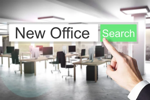 Websearch новая кнопка зеленого поиска Office 3D Illustration — стоковое фото
