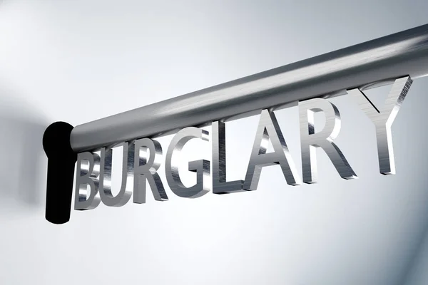 Key burglary keyhole 3D Illustration — Stock Photo, Image