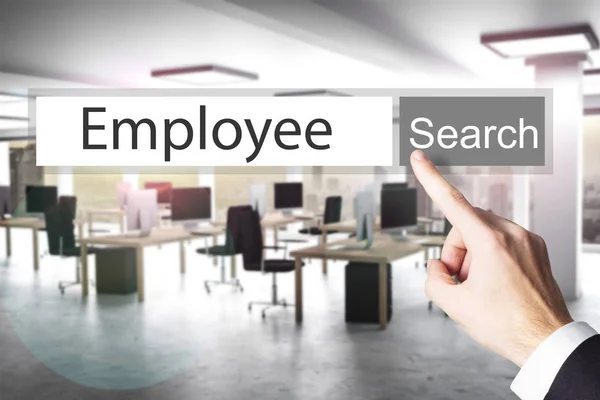 Websearch new grey search button employee 3D Illustration — Stock Photo, Image