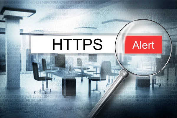 Reading the word https browser search alert 3D Illustration — Stock Photo, Image