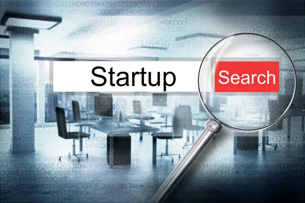 Reading the word startup browser search alert 3D Illustration — Stock Photo, Image